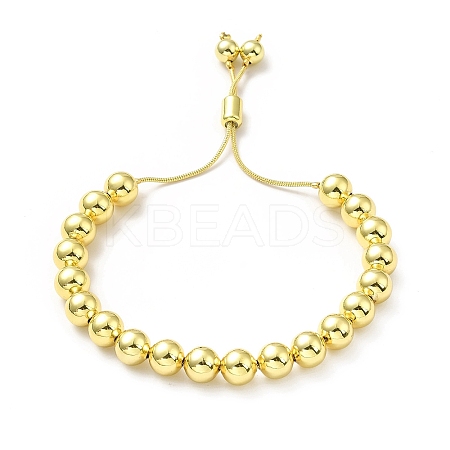 Rack Plating Brass Round Bead Slider Bracelets for Women LS-BJEW-M232-01G-C-1