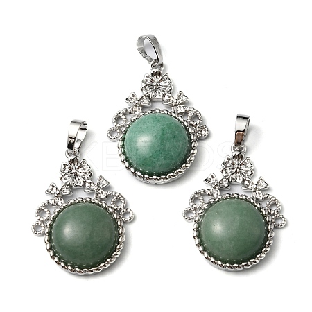 Natural Green Aventurine Pendants G-P498-01P-07-1