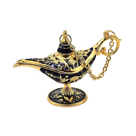 Alloy Enamel Tea Pot Home Display Decoration DJEW-Z010-01G-06-1
