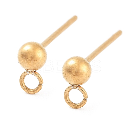 202 Stainless Steel Stud Earring Findings STAS-I324-01G-6mm-1