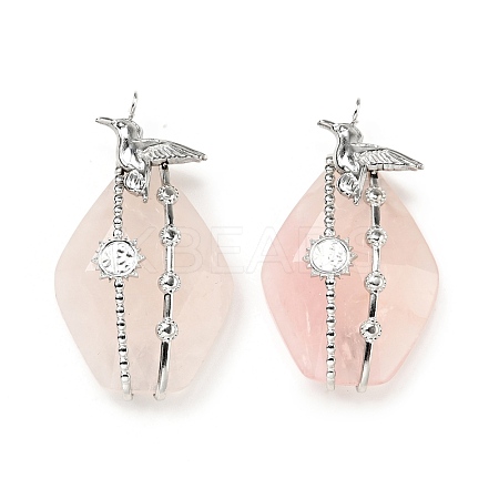 Natural Rose Quartz Pendants G-C246-02P-1