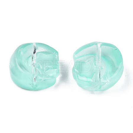 Transparent Spray Painted Glass Beads GLAA-N035-036-C02-1