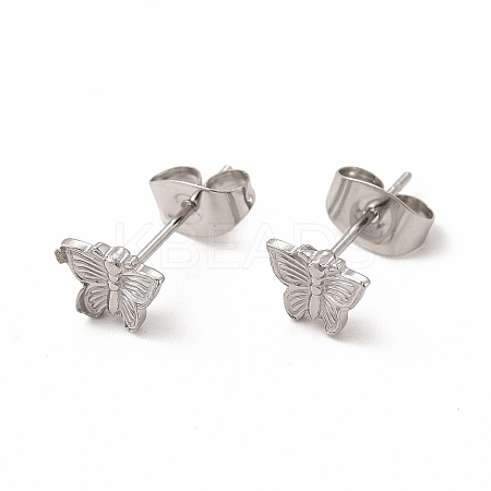 Non-Tarnish 304 Stainless Steel Butterfly Stud Earrings for Women EJEW-C004-11P-1