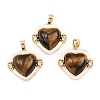 Natural Tiger Eye and Freshwater Shell Pendants KK-H538-24A-G-1