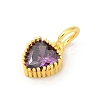 Brass Micro Pave Cubic Zirconia Pendants KK-H204-01G-03-2