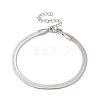 Non-Tarnish 304 Stainless Steel Herringbone Chains Bracelet for Men Women BJEW-D450-01P-02-1