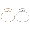 2Pcs 2 Colors 304 Stainless Steel Satellite Chain Bracelet Making AJEW-JB01300-1