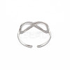 Non-Tarnish 304 Stainless Steel Open Infinity Hollow Cuff Ring for Women LS-RJEW-S405-198P-2