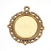 Zinc Alloy Pendant Settings for Cabochon & Rhinestone PALLOY-A15290-AG-FF-1