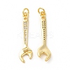 Rack Plating Brass Micro Pave Cubic Zirconia Tool Pendants KK-I699-12G-1