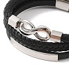 Braided Microfiber Leather Multi-strand Bracelets BJEW-B096-05D-2