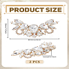 2Pcs Alloy Rhinestone Shoe Buckle Clips FIND-LP0009-90G-2