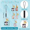 Cat & Flower Alloy Enamel Pendant Decoraions HJEW-AB00717-2