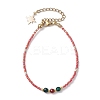 Dyed Natural Agate & Glass Seed Beaded Bracelets BJEW-MZ00047-03-1