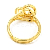 Heart with Letter Rack Plating Brass Micro Pave Cubic Zirconia Adjustable Rings for Women RJEW-I105-06G-Q-3
