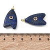 Brass & Dyed Natural Lapis Lazuli & Cubic Zirconia Pendants GG-CBAD360-20G-06-3