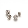 Polymer Clay Rhinestone Ball Stud Earrings EJEW-F0083-03M-1