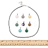 DIY Natural & Synthetic Gemstone Round Pendant & Waxed Cord Pendant Necklace Making Kits DIY-FS0008-47-5