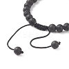 7Pcs 7 Color Natural Lava Rock & Lampwork Evil Eye Braided Bead Bracelets Set BJEW-JB08865-6
