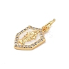Brass Micro Pave Clear Cubic Zirconia Pendants KK-E111-31E-G-2