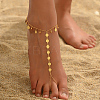 Simple Brass Summer Beach Vacation Women's Coin Toe Ring Anklets for Women LS-FG6799-2