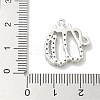 Rack Plating Brass Micro Pave Cubic Zirconia Pendants KK-L224-053P-3