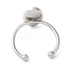Non-Tarnish 304 Stainless Steel Open Cuff Ring Components STAS-I306-04P-3