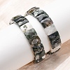 Rectangle Natural Tree Agate Beads Stretch Bracelets for Women Men BJEW-Z149-01C-1
