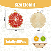 40Pcs 4 Colors Light Gold Alloy Enamel Pendants ENAM-DC0001-16-2