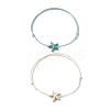 2Pcs 2 Styles Waxed Polyester Braided Bead Bracelets BJEW-JB11106-1