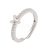 S925 Sterling Silver Adjustable Letter Rings for Women RJEW-M068-01P-Y-2