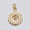 Long-Lasting Plated & Rack Plating Brass Micro Pave Cubic Zirconia Letter Pendants ZIRC-A007-03E-G-2
