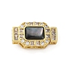Rectangle Brass Micro Pave Clear Cubic Zirconia Box Clasps KK-G505-36G-01-1