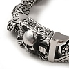 304 Stainless Steel Skull Cuban Link Chain Bracelets for Women Men BJEW-Q341-05C-AS-2
