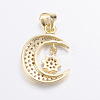 Brass Micro Pave Cubic Zirconia Pendants ZIRC-G125-55G-2