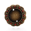 Adjustable Flower Alloy & Iron Rhinestone Bezel Cup Ring Base with Rotatable Tray MAK-T012-03AB-2