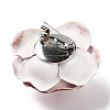 Flower Glitter Imitation Leather with Plastic Pearl Brooch Pin JEWB-K013-02P-01-2