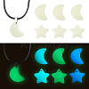 12Pcs 6 Styles Synthetic Luminous Stone Pendants G-GA0001-64A-1