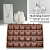 24-Slot Rectangle Imitation Leather Pendant Display Trays PDIS-WH0003-02-4