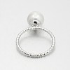 Brass Acrylic Pearl Finger Rings for Wedding Jewelry LS-RJEW-J061-P-3