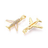 Brass Micro Pave Cubic Zirconia Pendants KK-T073-60A-G-2