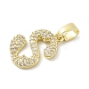 Brass Micro Pave Cubic Zirconia Pendants ZIRC-C012-01G-19-2