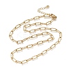 4MM 304 Stainless Steel Textured Paperclip Chain Necklaces for Man and Women SA-CBAB767-09G-4