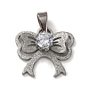 304 Stainless Steel Cubic Zirconia Pendants STAS-U018-01P-1