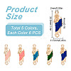 30Pcs 5 Colors Religion Alloy Enamel Connector Charms FIND-GO0001-62-2