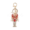 Lobster Alloy Rhinestone Pendant Decoration Keychains KEYC-B019-03-1