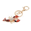 Lobster Alloy Rhinestone Pendant Decoration Keychains LS-KEYC-B019-04-2