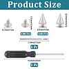 100 Bags Alloy Spiked Cone Rivets for Bag Decoration FIND-CL0002-06P-2