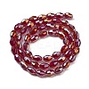 Transparent Electroplate Glass Beads Strands EGLA-A037-T6x8mm-B10-2