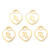 Light Gold Plated Alloy Enamel Pendants ENAM-R136-30-09-1